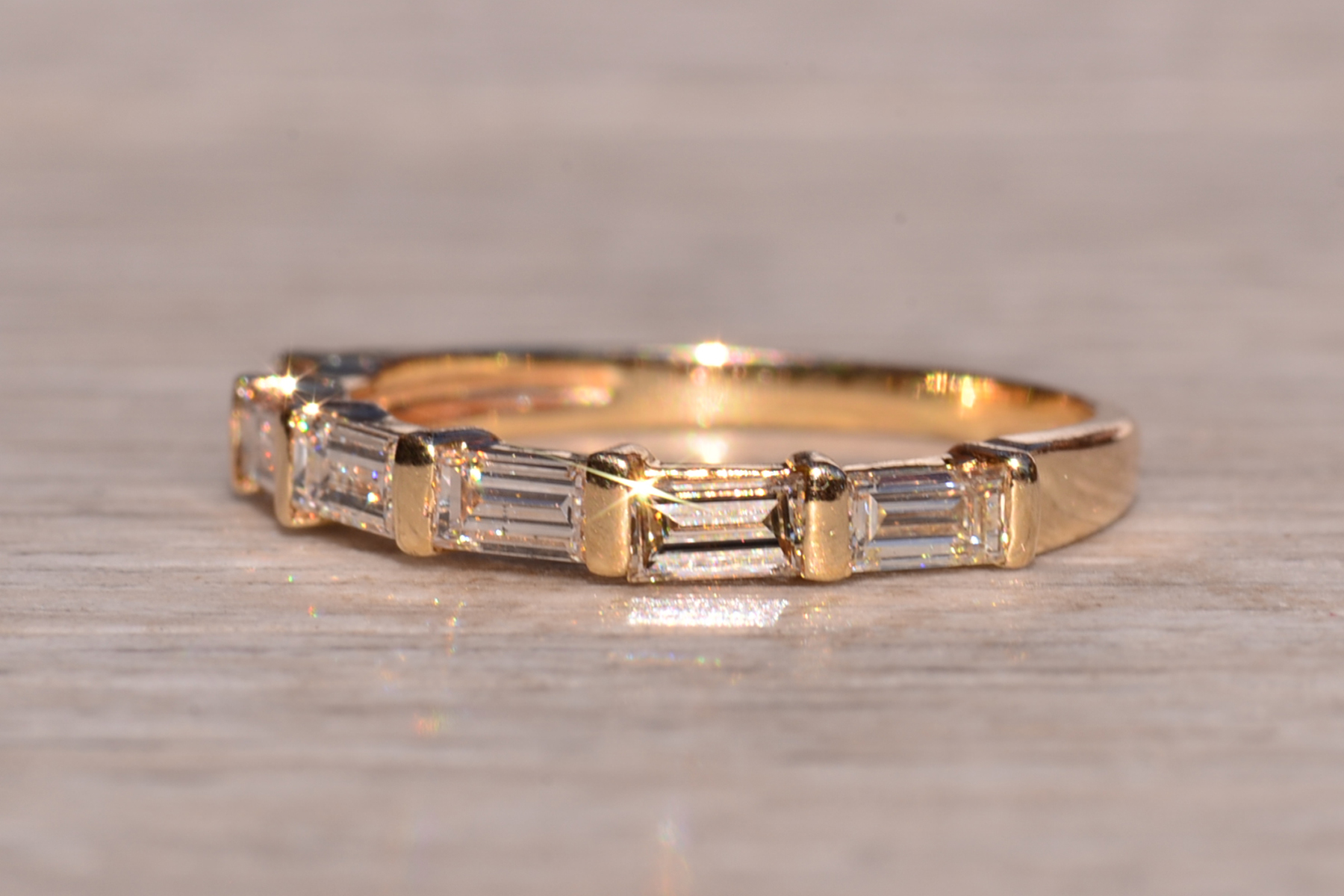 The 75th Street: East to West Set Baguette Diamond Band in Yellow Gold - Image 3