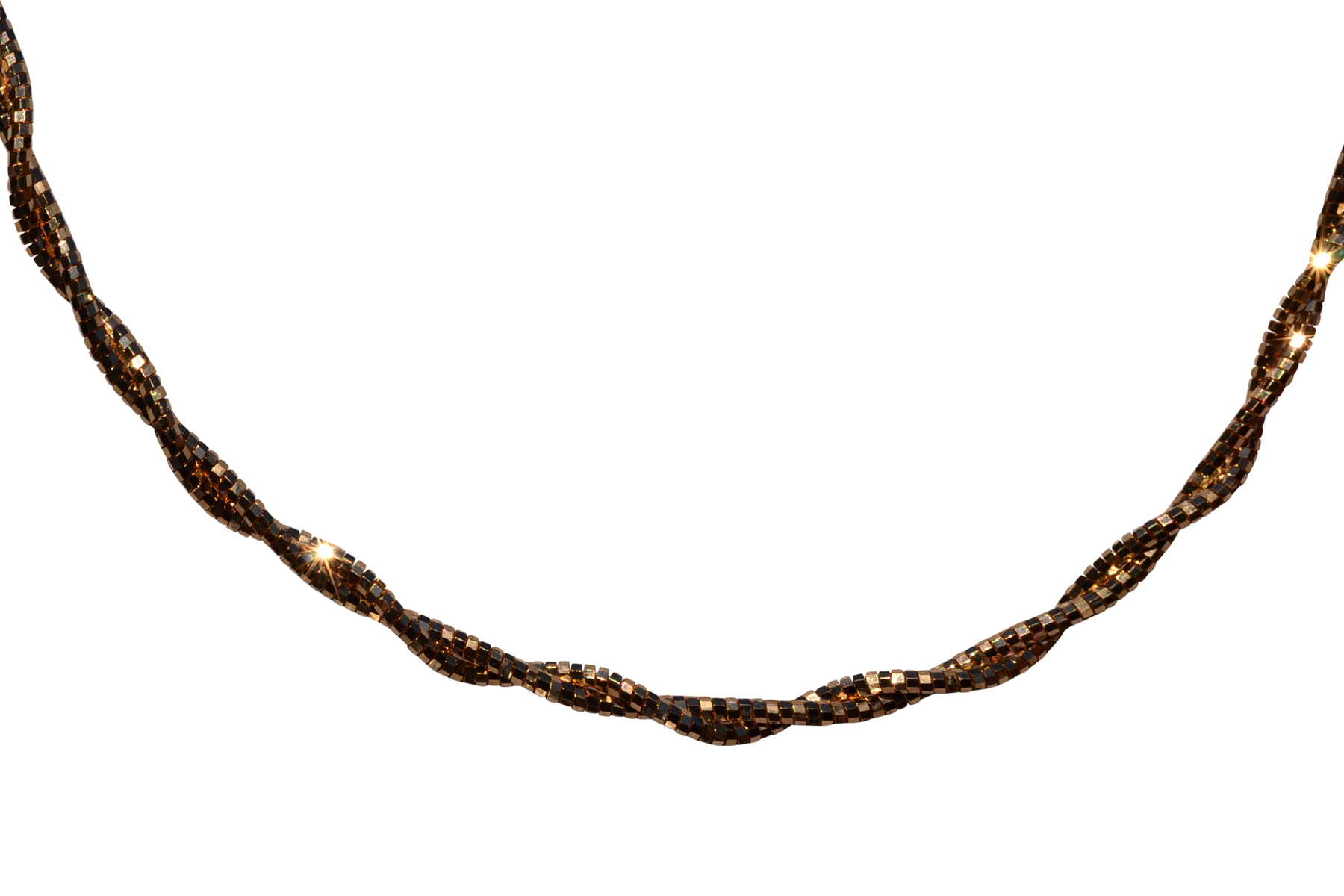The 3rd Street: Twisted Diamond Cut Faceted Turkish Yellow Gold Necklace
