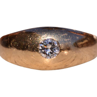 SOLD - The 71st Street:  Gentleman's Vintage Gypsie Set Natural Diamond Ring in Yellow Gold