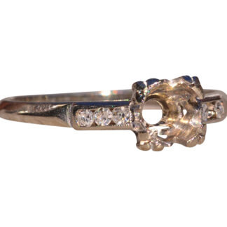 Antique White Gold Mounting set with Diamond Side Stones