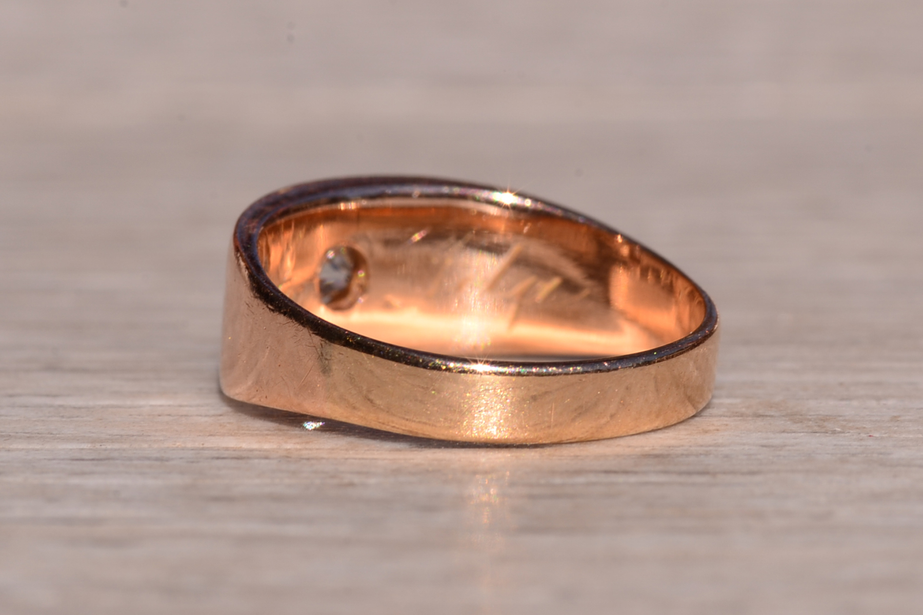 SOLD - The 82nd Street: Antique Rose Gold and Chunky Old Mine Cut Natural Diamond Ring - Image 4
