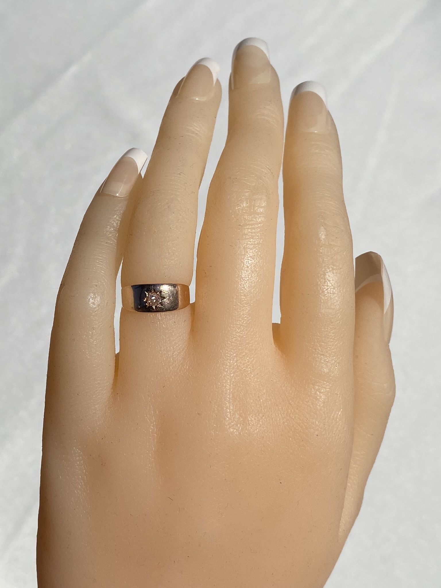 SOLD - The 82nd Street: Antique Rose Gold and Chunky Old Mine Cut Natural Diamond Ring - Image 8
