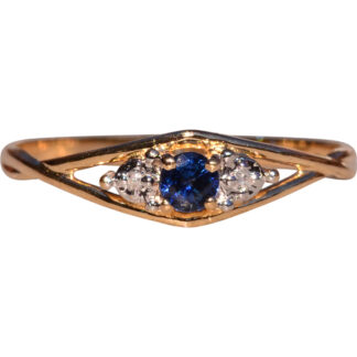 SOLD - The 72nd Street: Yellow Gold Natural Sapphire and Diamond Ring