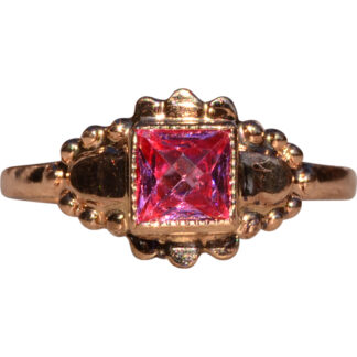 SOLD - The 8th Street: Antique French Cut Pink Topaz Ring in Rose Gold