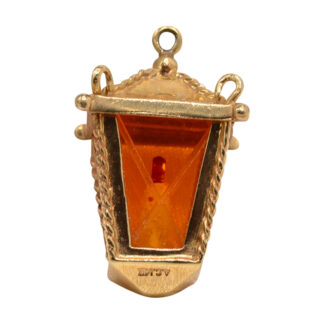 The 17th Street:  Custom Antique Lantern Charm in Yellow Gold