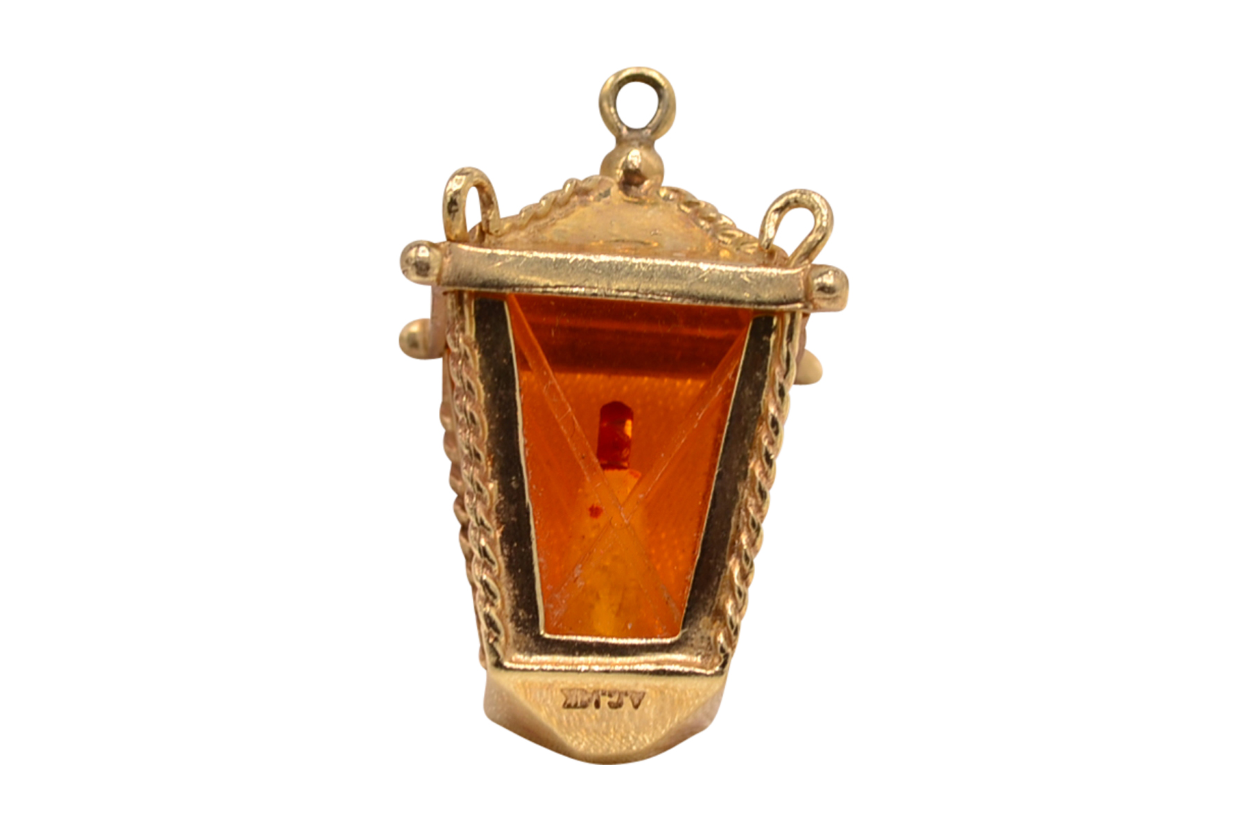 The 17th Street: Custom Antique Lantern Charm in Yellow Gold