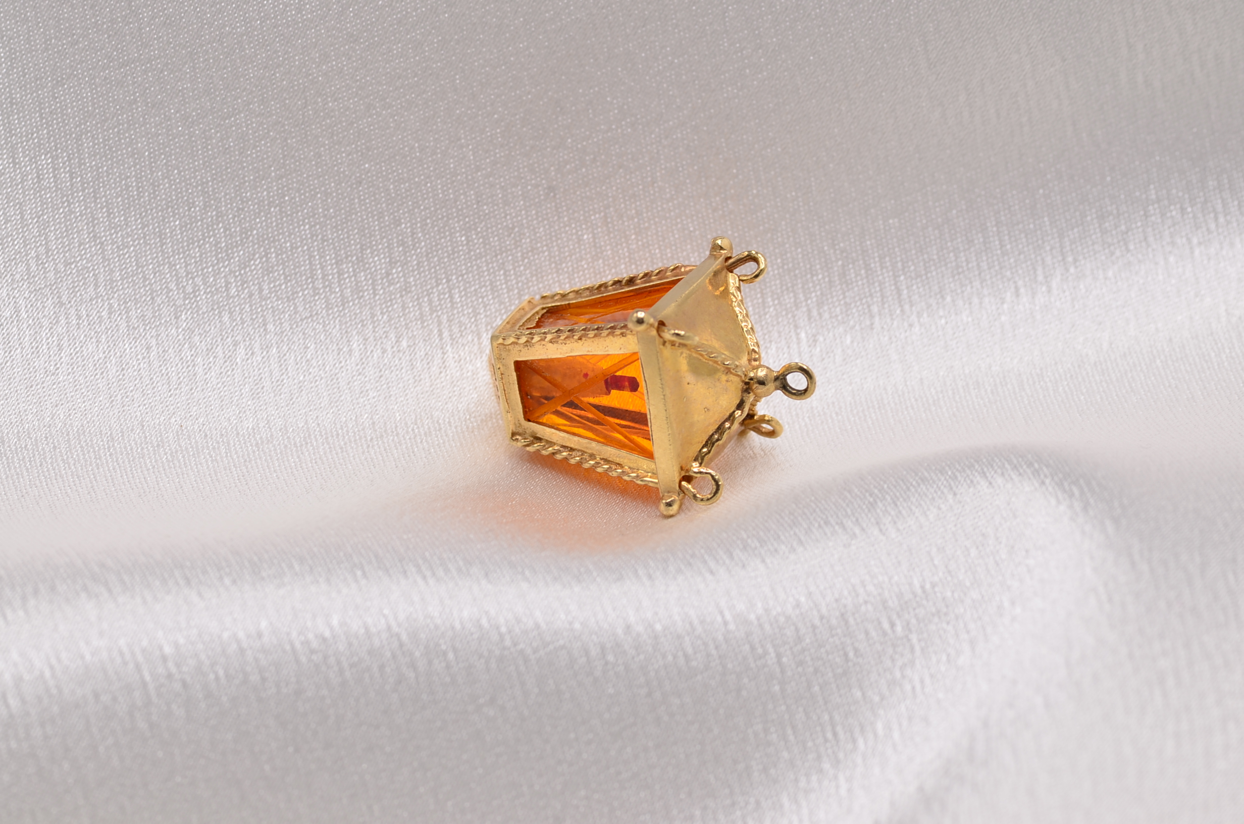 The 17th Street: Custom Antique Lantern Charm in Yellow Gold - Image 3