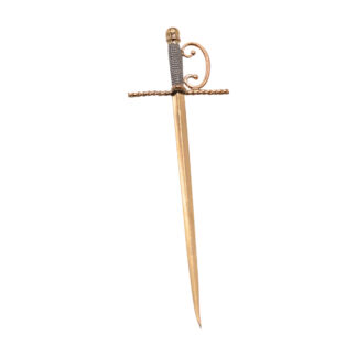 SOLD - The 12th Street:  Gold Sword Toothpick in Tricolor Gold
