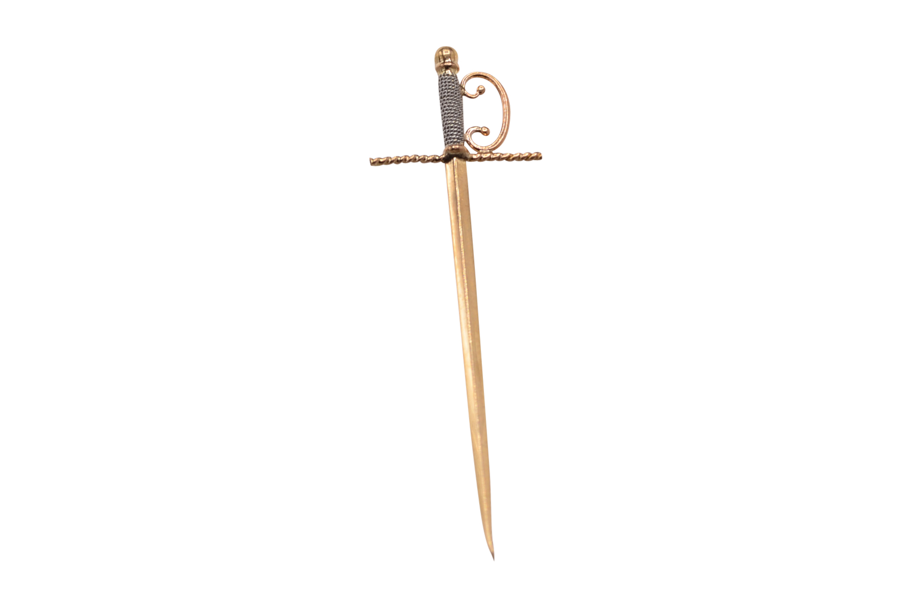 SOLD - The 12th Street: Gold Sword Toothpick in Tricolor Gold
