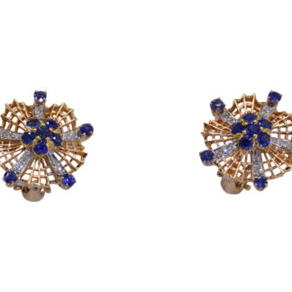 The 81st Street: Antique Sapphire and Diamond Clip Earrings