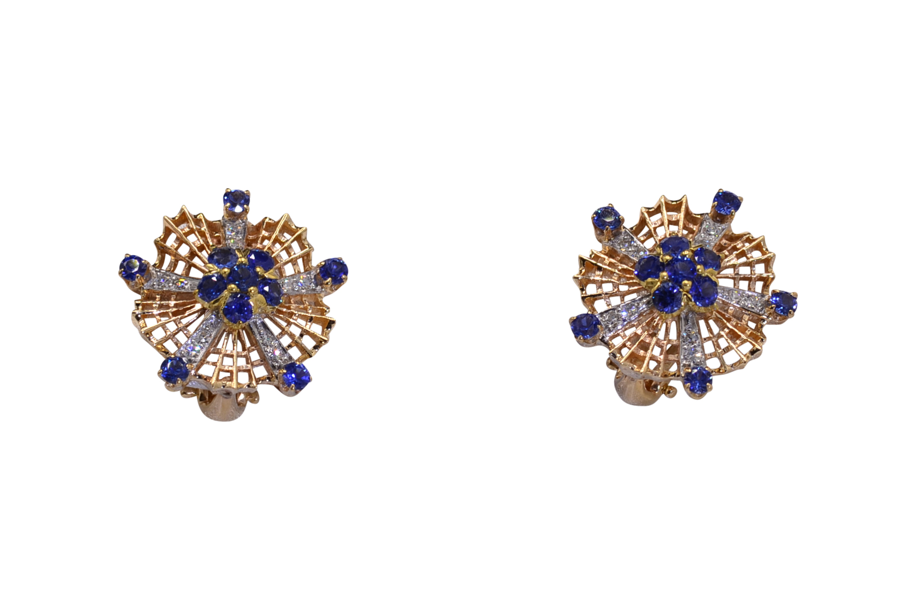 The 81st Street: Antique Sapphire and Diamond Clip Earrings