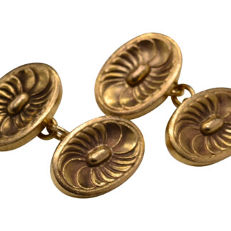 The 13th Street: Georg Jensen Signed Yellow Gold Cuff Links