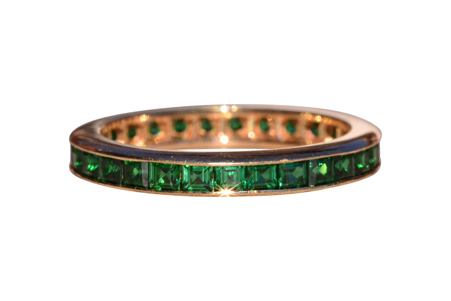 SOLD - The 49th Street: Vintage Channel Set Emerald Eternity Band