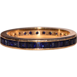 SOLD - The 50th Street:  Vintage Sapphire Eternity Band with Carre Cut Sapphires