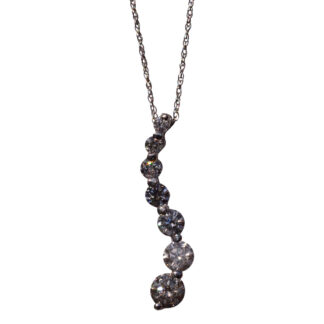 The 175th Street: Natural Diamond Journey of Life Necklace in White Gold