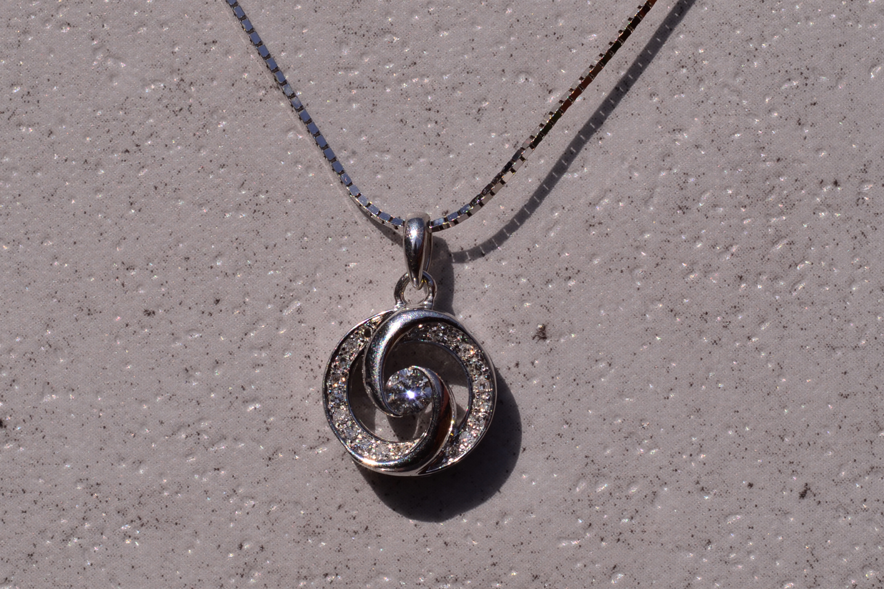 The 127th Street: Spiralized Diamond Necklace in White Gold - Image 2