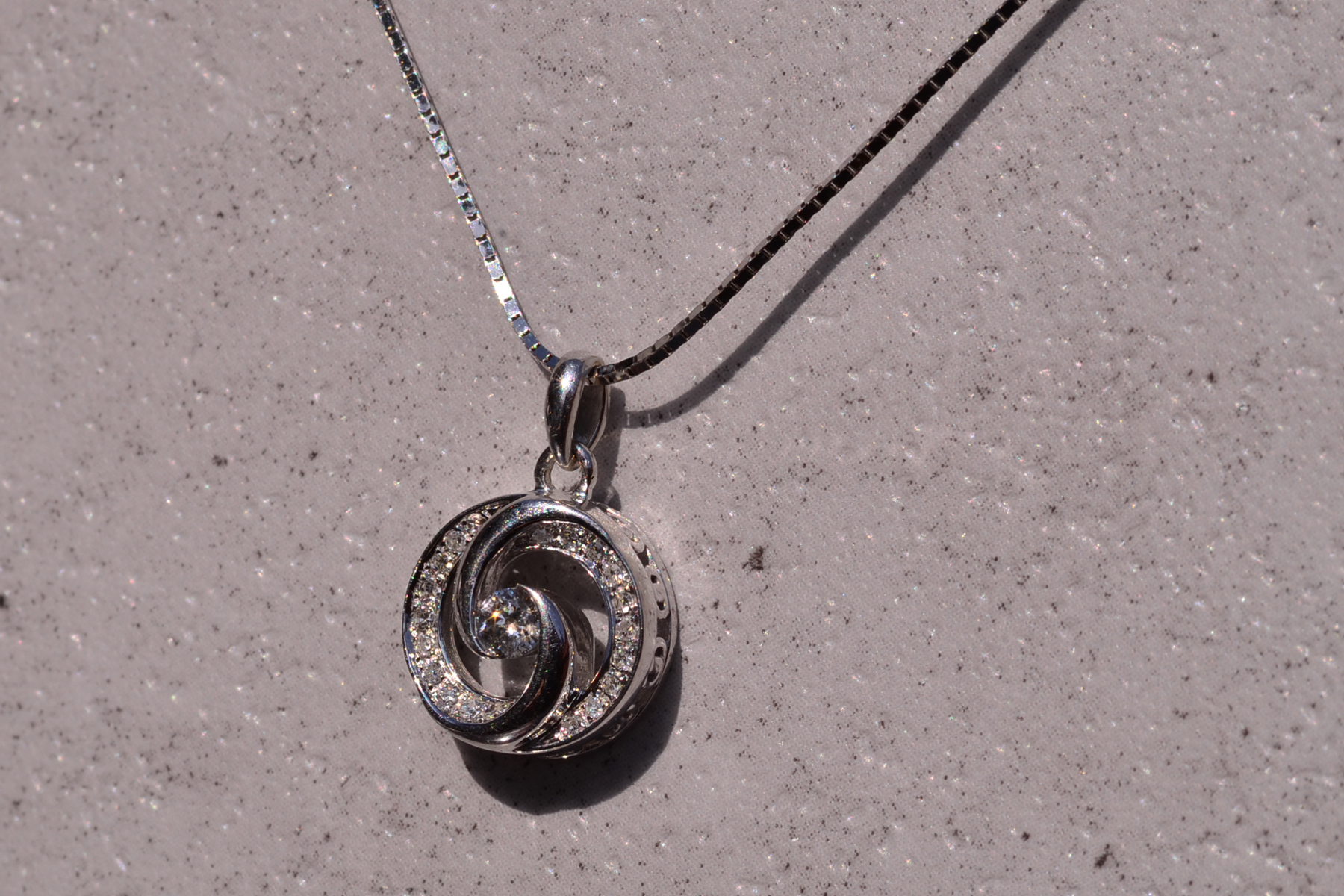 The 127th Street: Spiralized Diamond Necklace in White Gold - Image 3