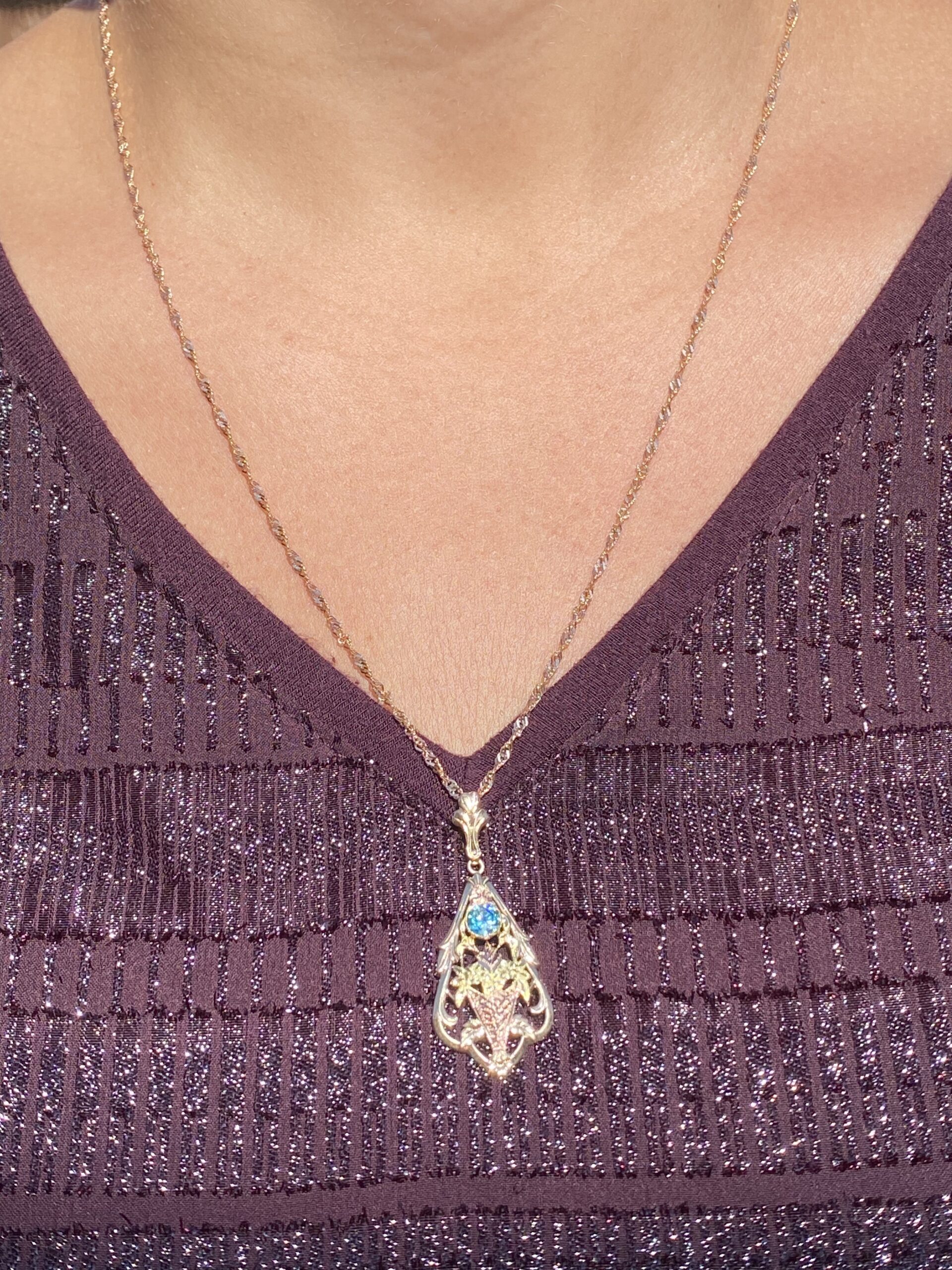 The 122nd Street: Esemco Signed Retro Zircon Necklace - Image 4