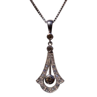 SOLD - The 190th Street: Colored Diamond and White Diamond Pendant