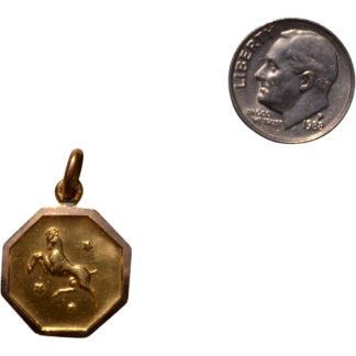 SOLD - The 163rd Street: Vintage Capricorn Zodiac Pendant in Yellow Gold