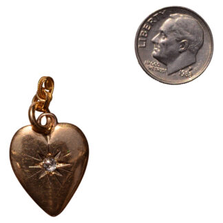 The 158th Street:  Antique Heart Pendant with Old Mine Cut Diamond