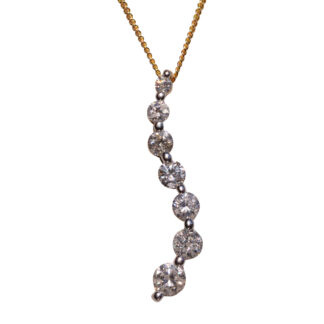 The 150th Street:  Yellow Gold and Natural Diamond Journey of Life Pendant