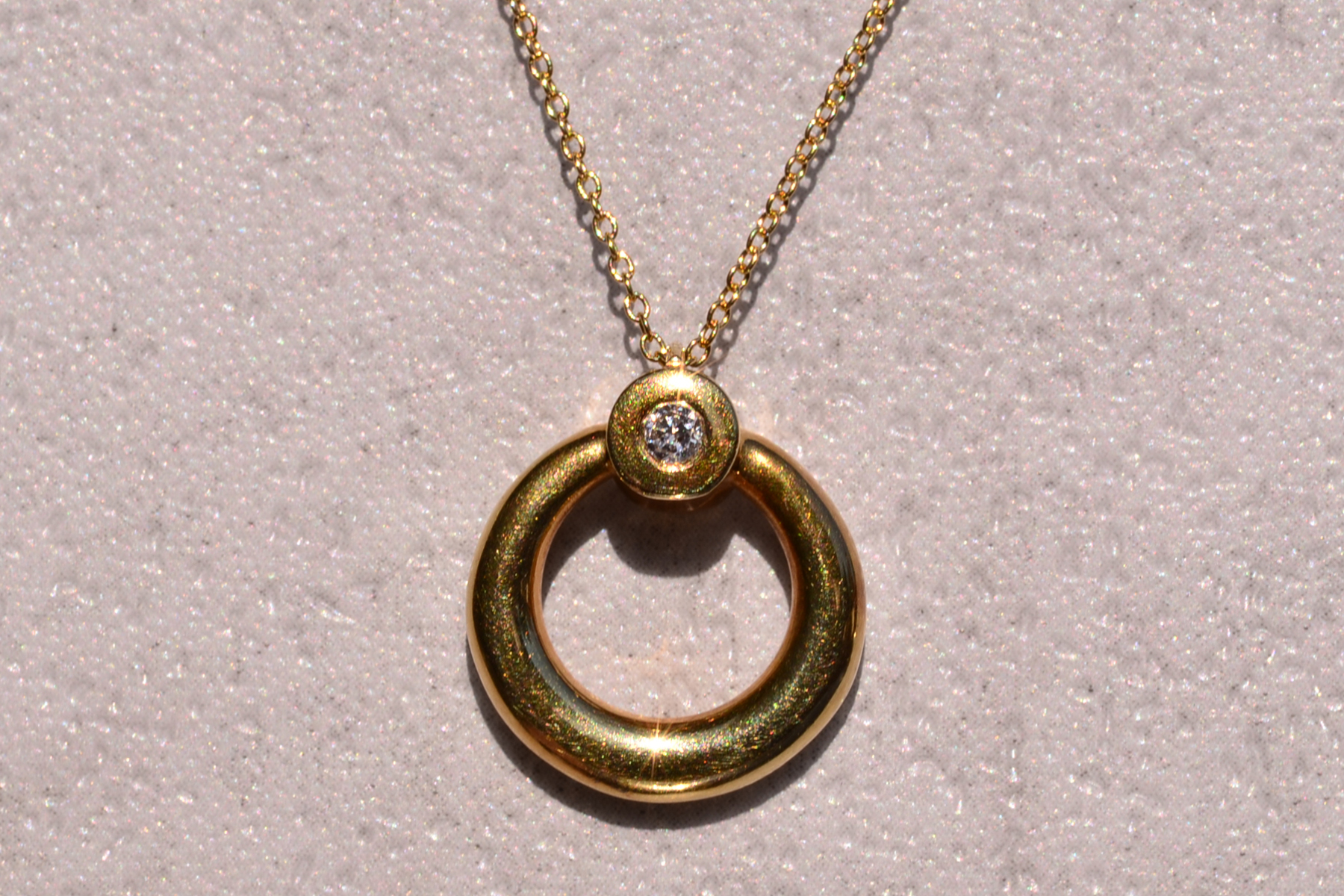 The 105th Street: Signed Yellow Gold and Natural Diamond Necklace - Image 2