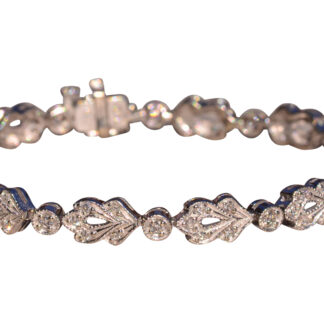 The 134th Street: White Gold Filigreed Foliage Bracelet with Diamonds