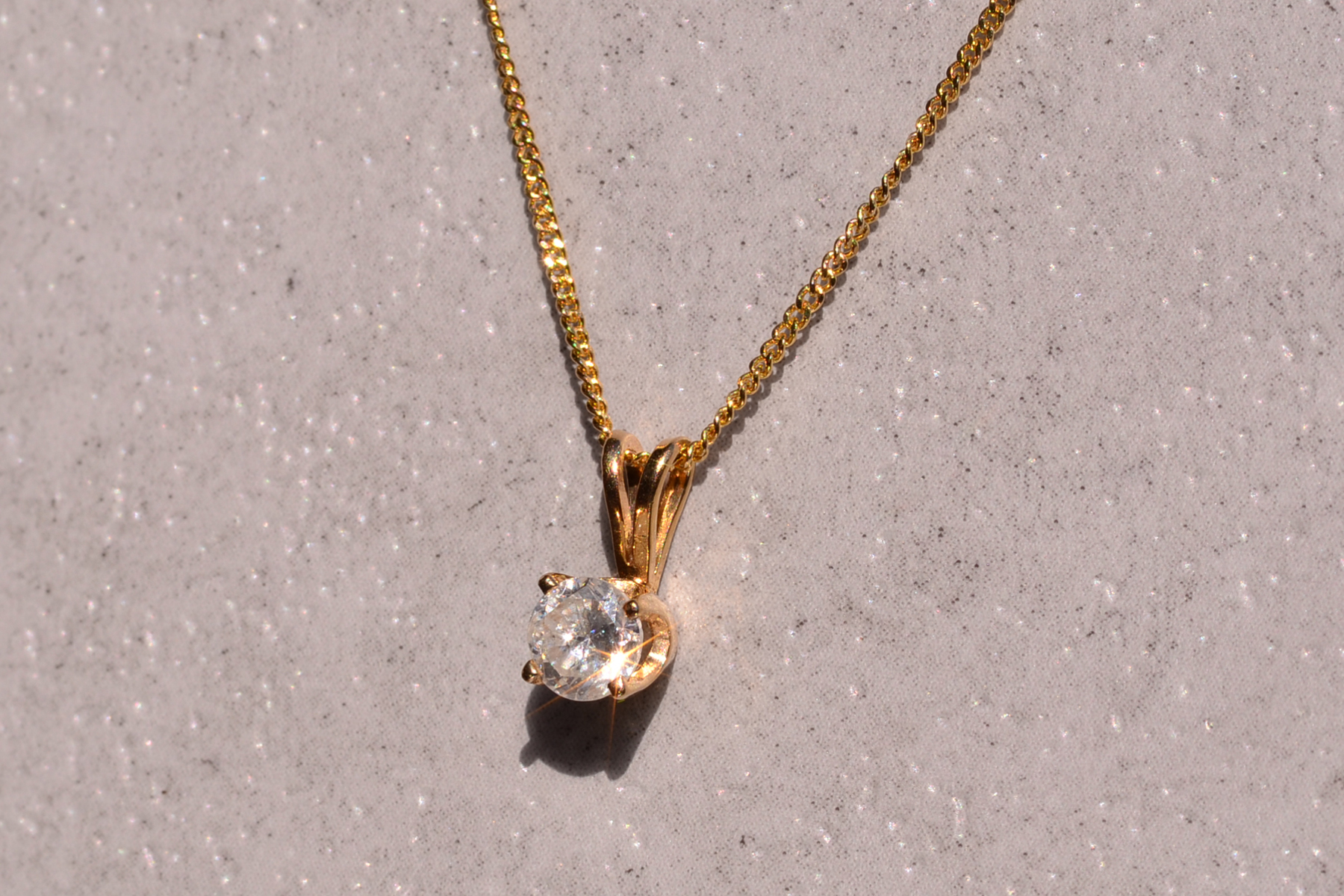 The 109th Street: Prong Set Natural Diamond Solitaire Pendant in Yellow Gold - Image 3