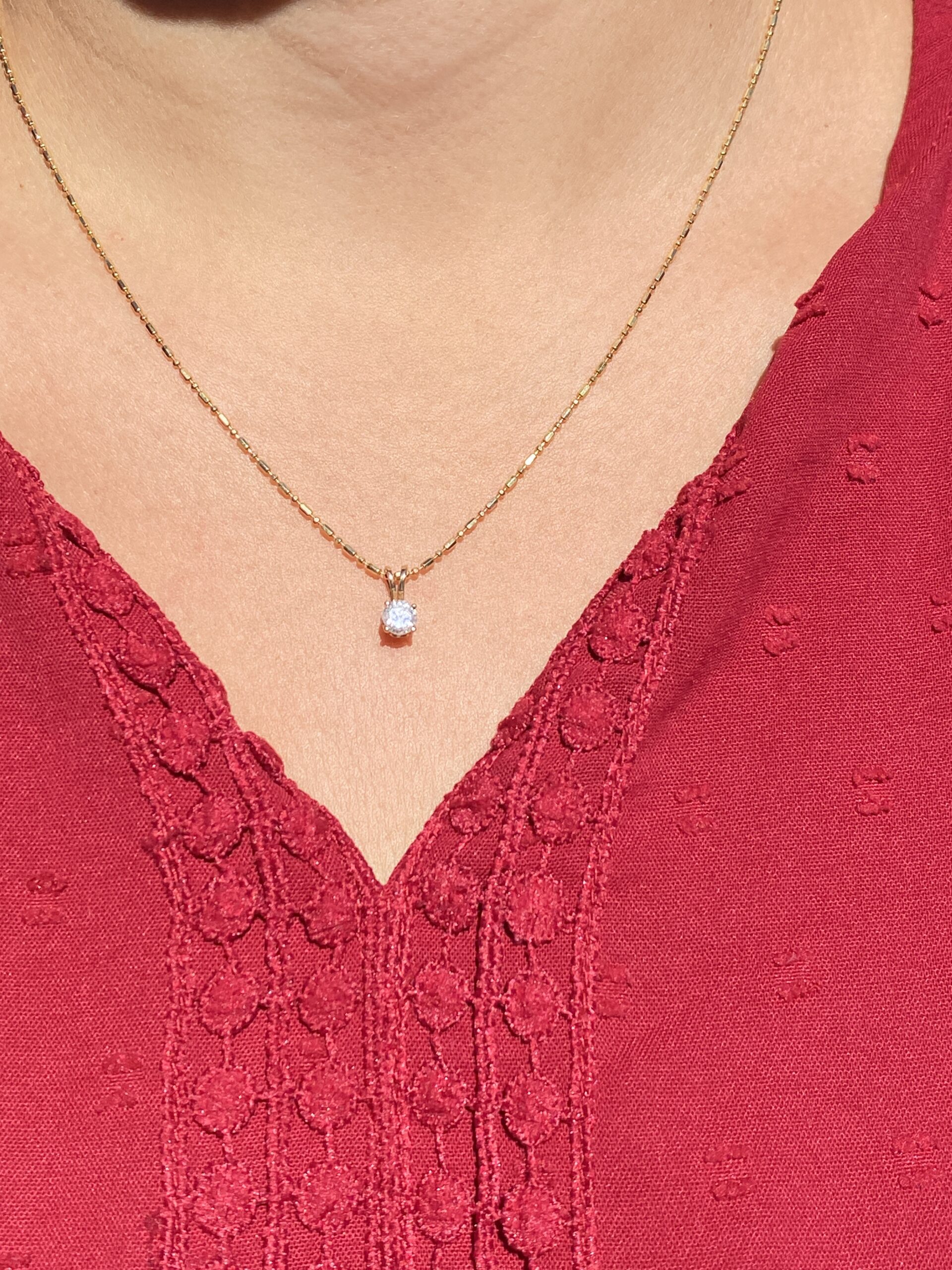 The 109th Street: Prong Set Natural Diamond Solitaire Pendant in Yellow Gold - Image 4