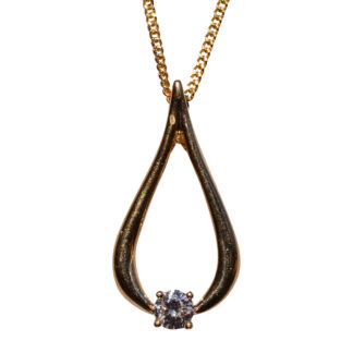 The 104th Street:  Yellow Gold Wish Pendant with Natural Diamond