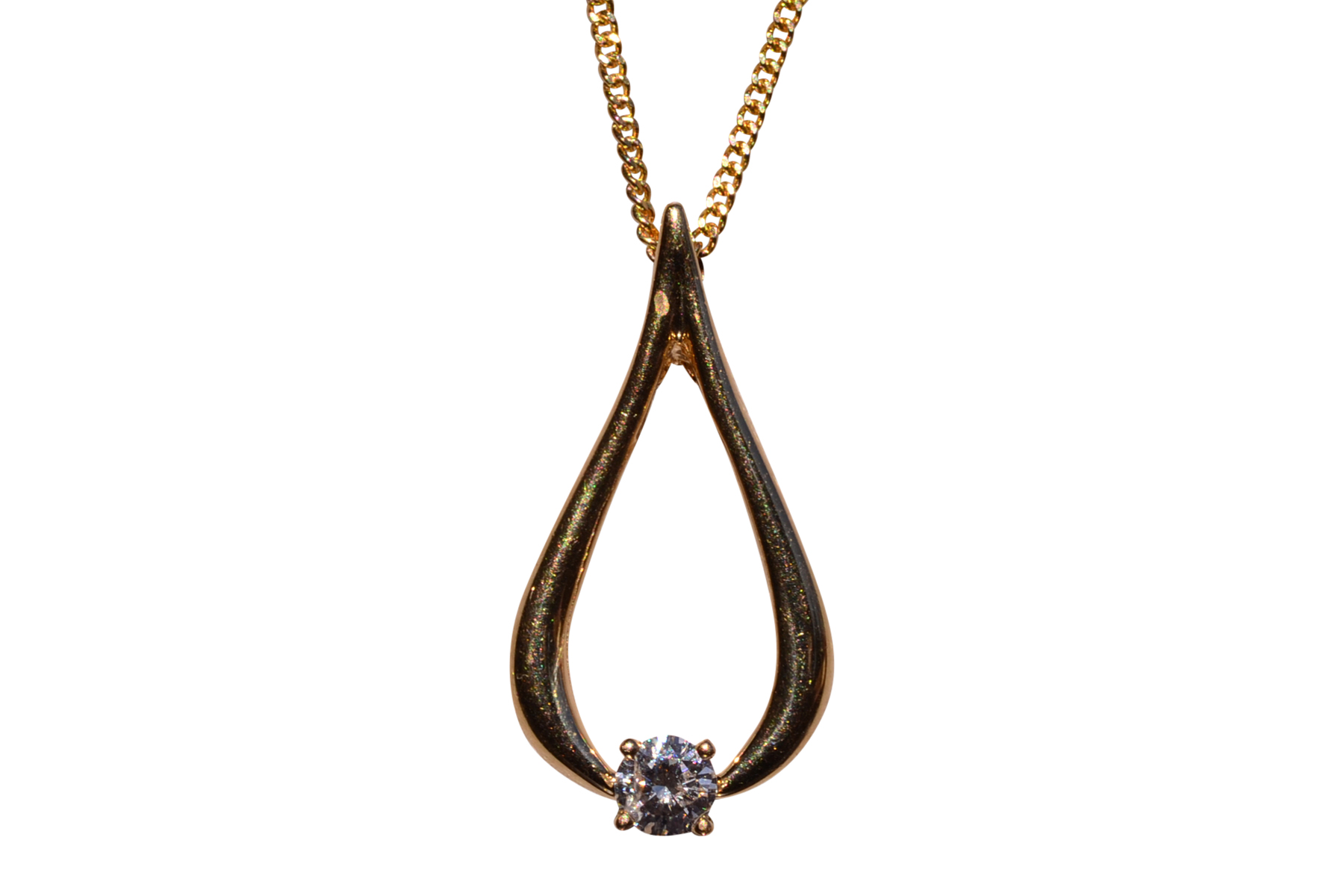The 104th Street: Yellow Gold Wish Pendant with Natural Diamond
