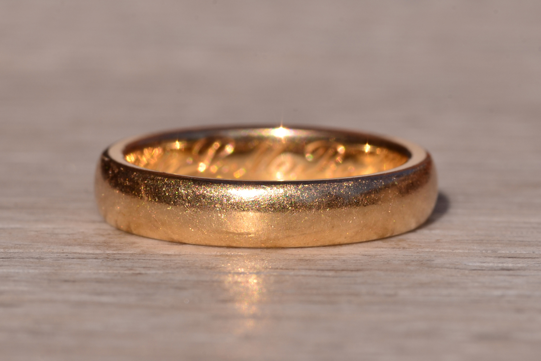 The 102nd Street: Signed Antique Yellow Gold Wedding Band Circa 1907 - Image 2