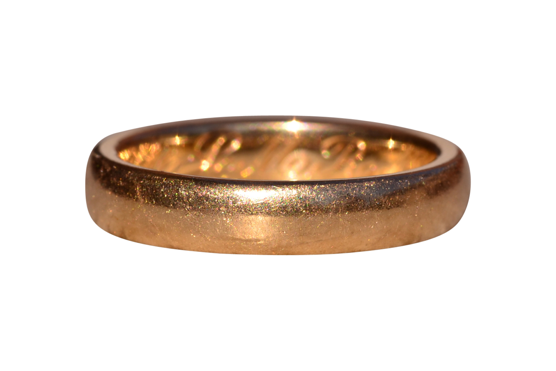 The 102nd Street: Signed Antique Yellow Gold Wedding Band Circa 1907