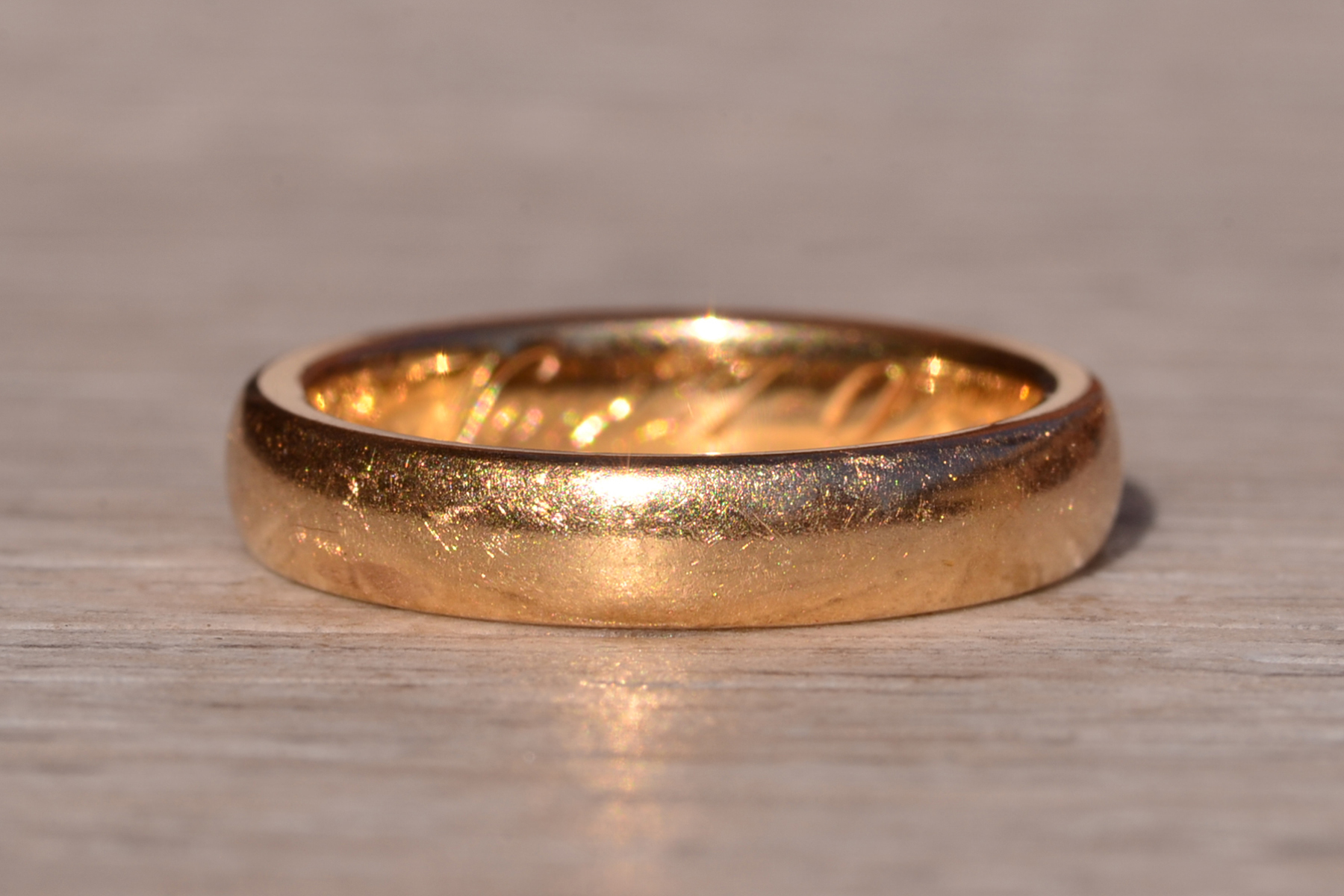 The 102nd Street: Signed Antique Yellow Gold Wedding Band Circa 1907 - Image 3