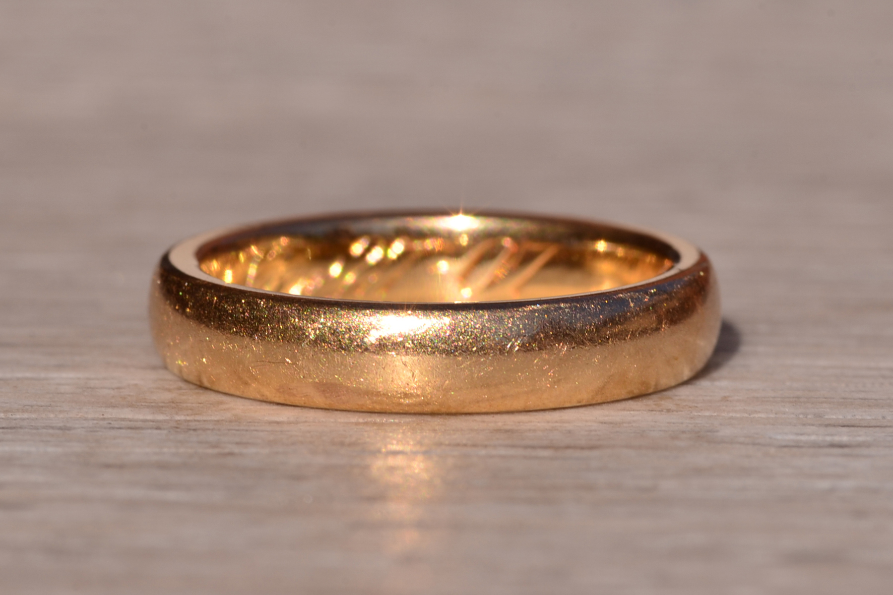 The 102nd Street: Signed Antique Yellow Gold Wedding Band Circa 1907 - Image 4
