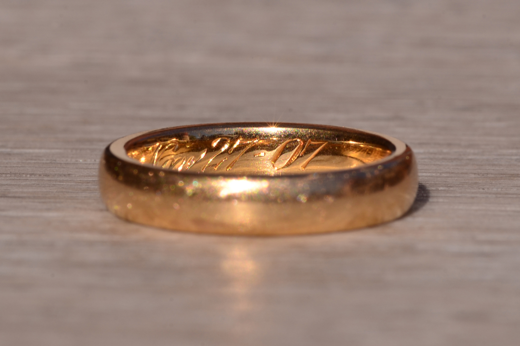 The 102nd Street: Signed Antique Yellow Gold Wedding Band Circa 1907 - Image 5