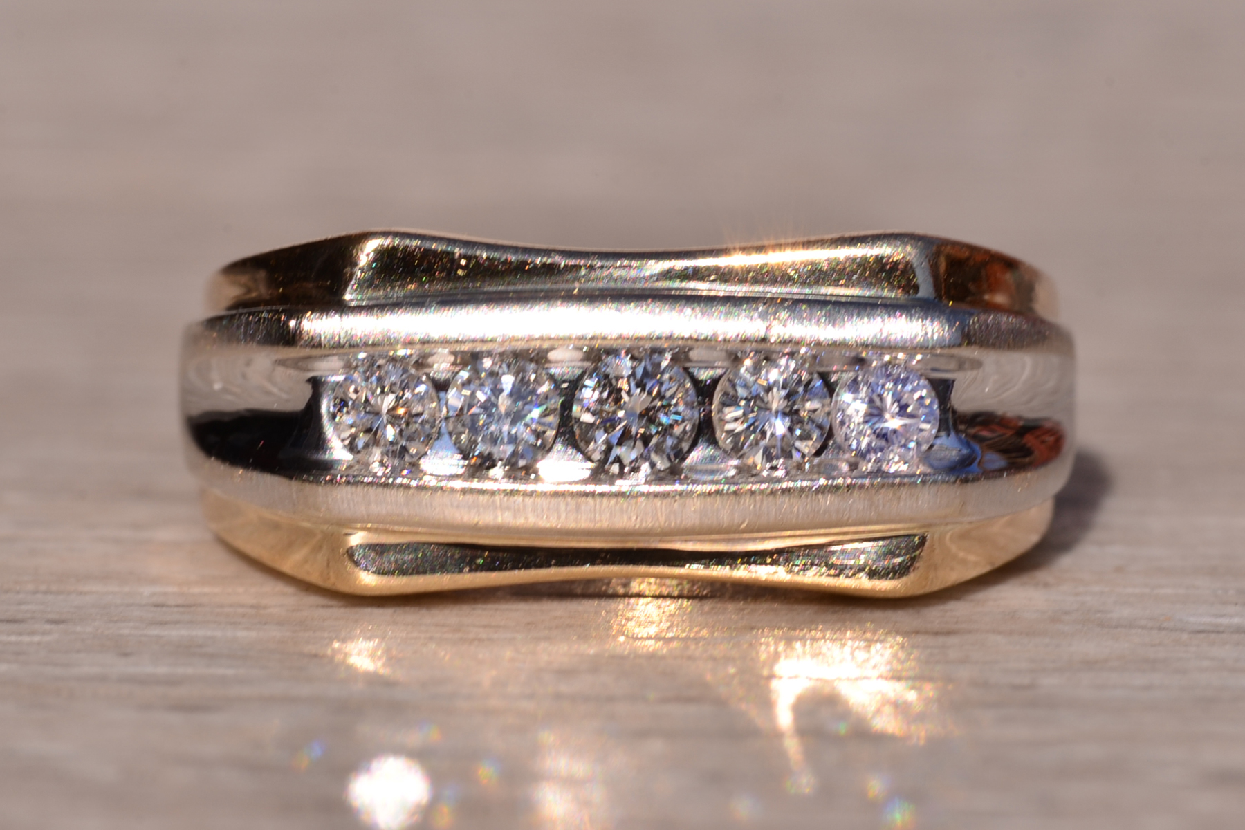 The 103rd Street: Gentleman's Two Tone Diamond Ring - Image 2
