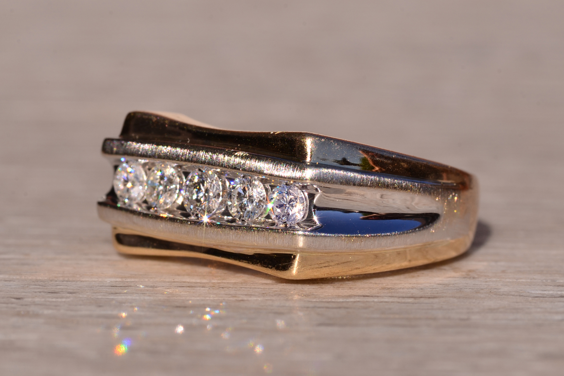 The 103rd Street: Gentleman's Two Tone Diamond Ring - Image 3