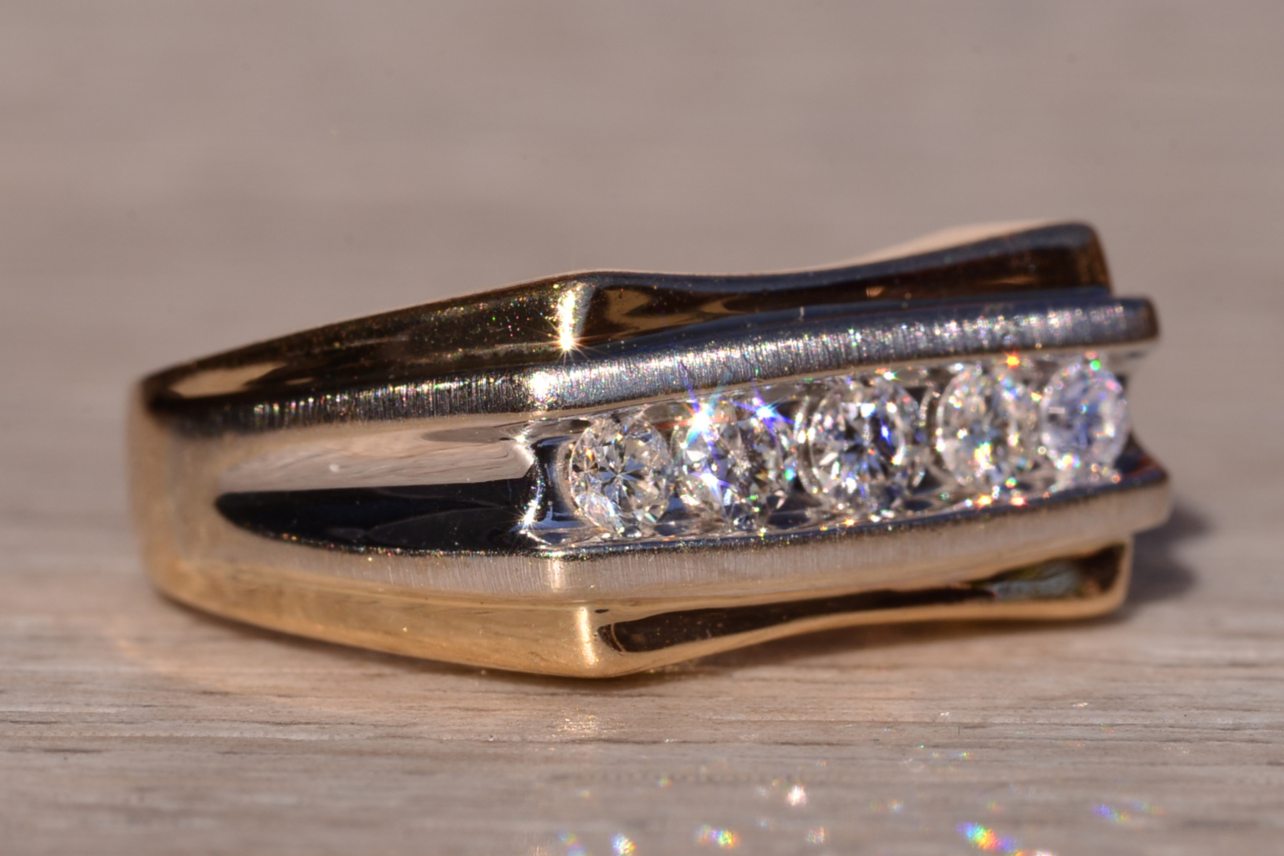 The 103rd Street: Gentleman's Two Tone Diamond Ring - Image 6