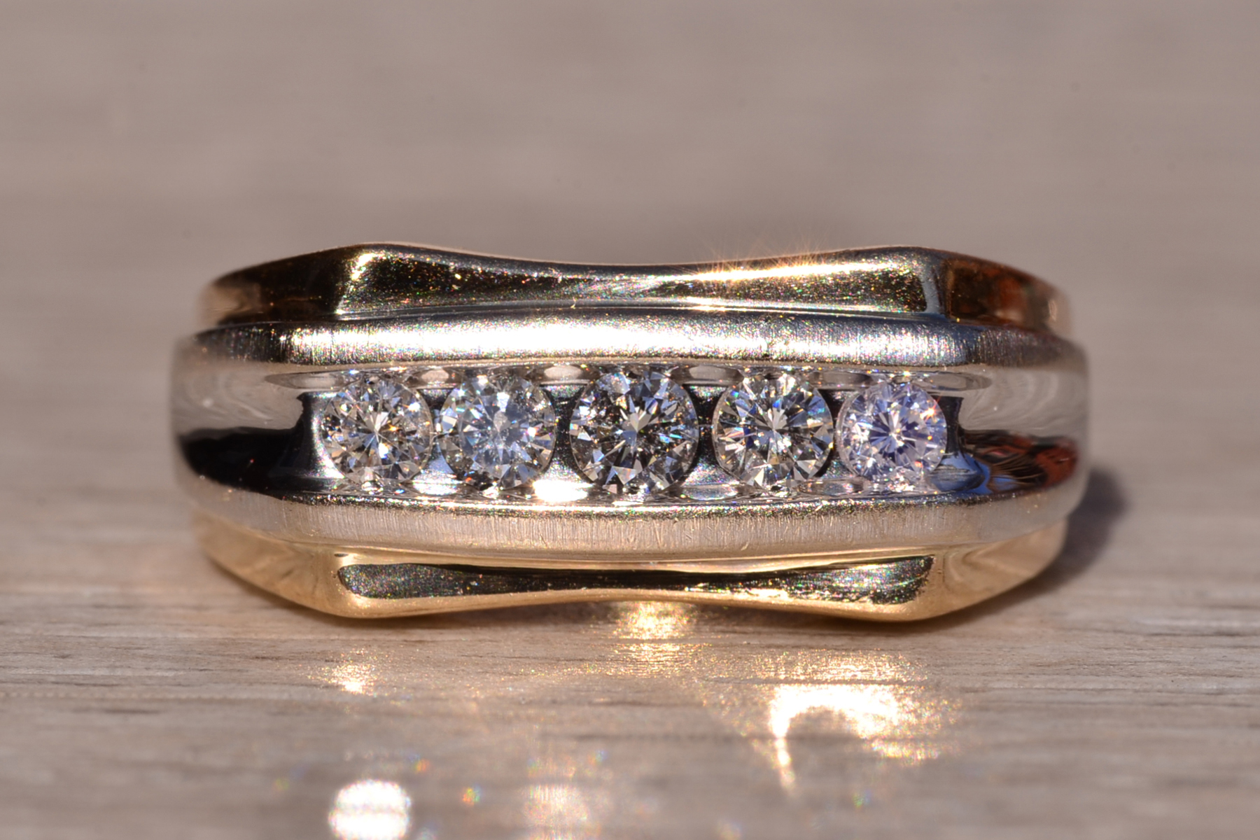 The 103rd Street: Gentleman's Two Tone Diamond Ring - Image 7