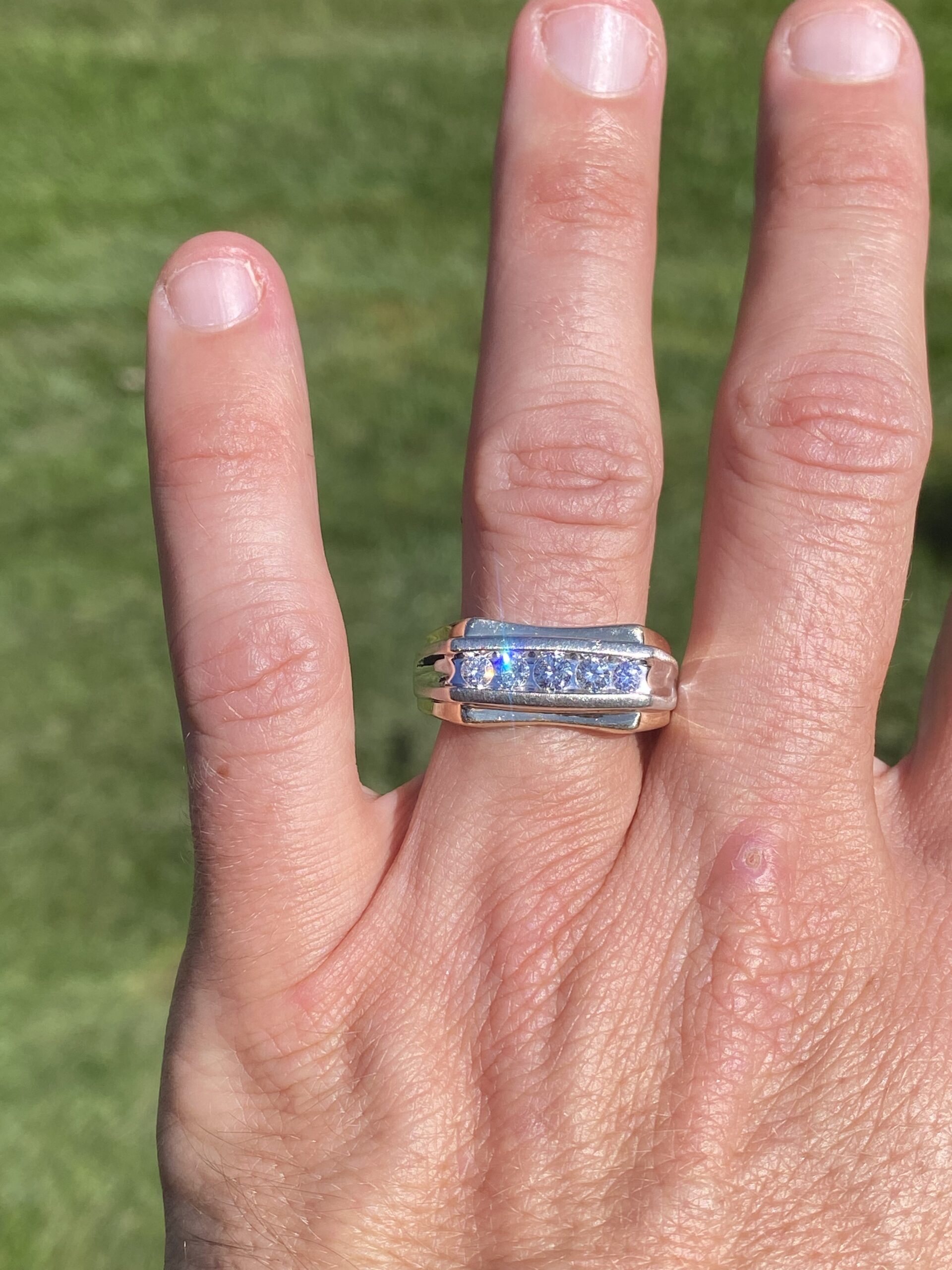 The 103rd Street: Gentleman's Two Tone Diamond Ring - Image 8