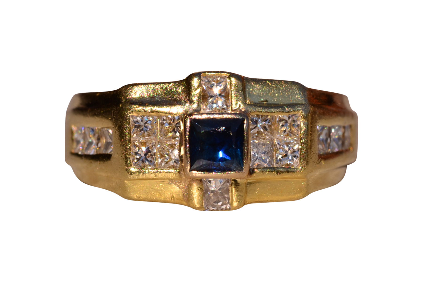 The 138th Street: Sapphire and Diamond Ring in Yellow Gold