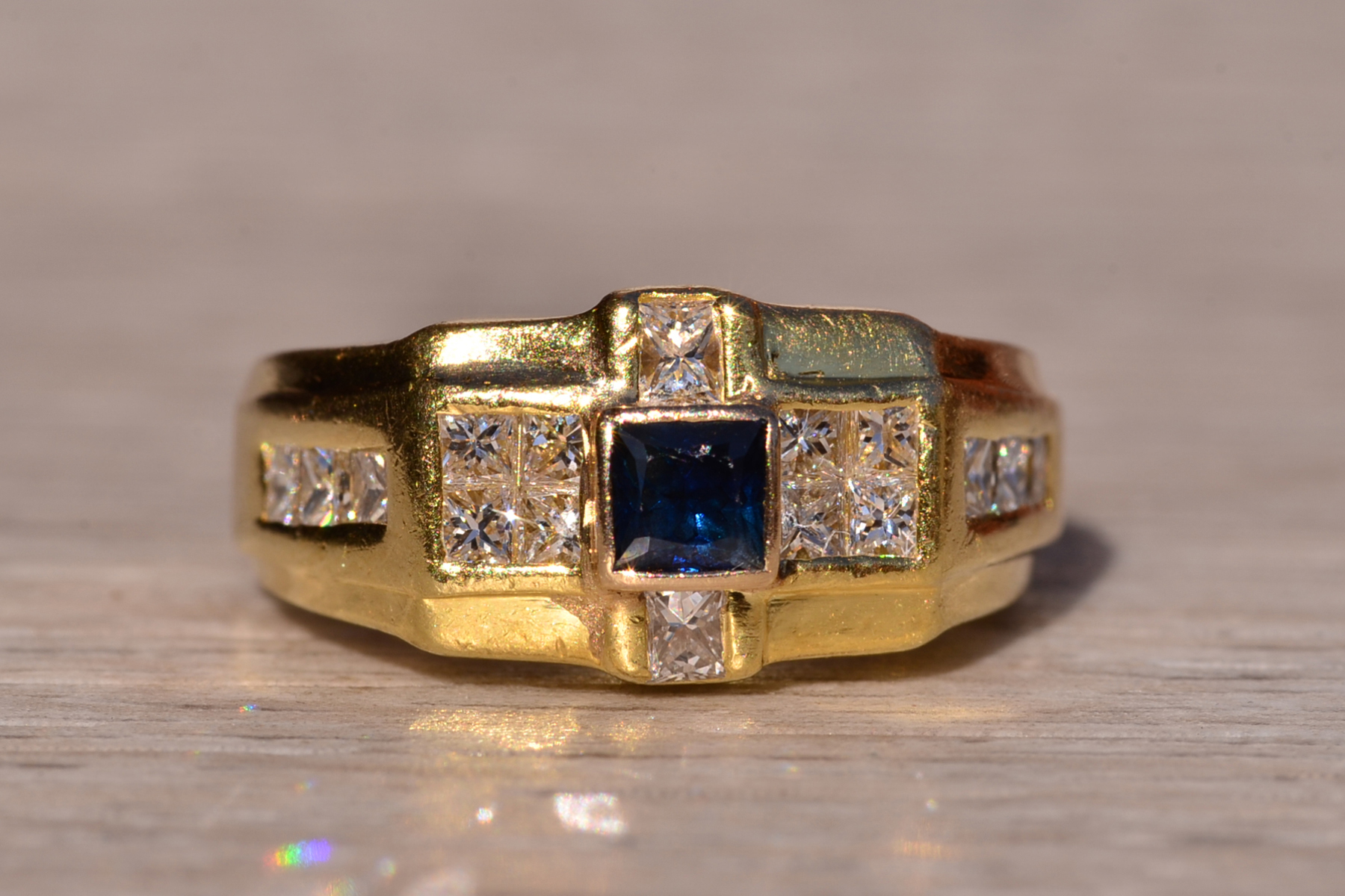 The 138th Street: Sapphire and Diamond Ring in Yellow Gold - Image 7