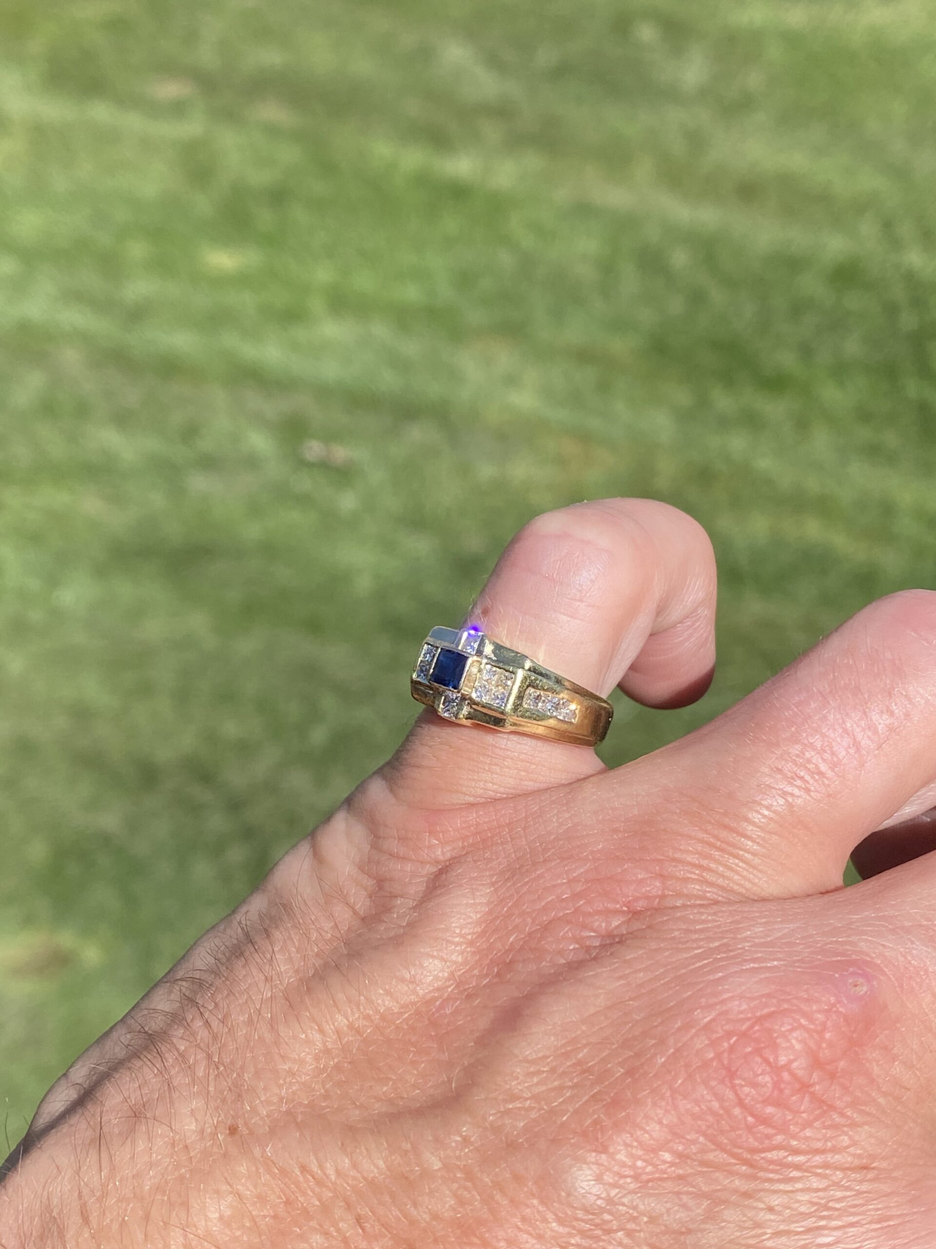 The 138th Street: Sapphire and Diamond Ring in Yellow Gold - Image 9