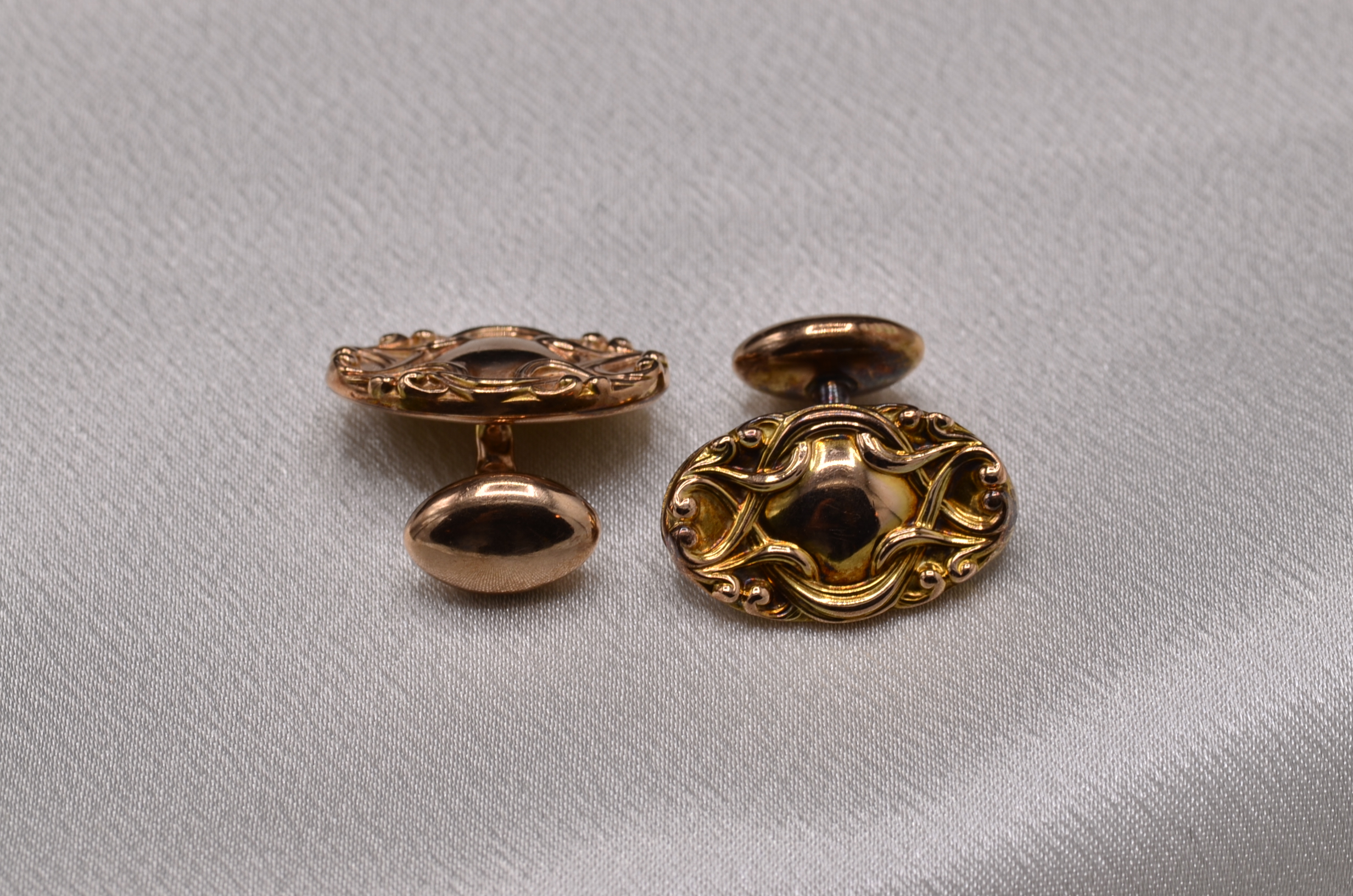 The 155th Street: Art Nouveau Cufflinks in Rose Gold - Image 3