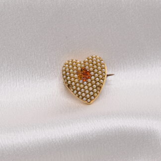 The 179th Street: Seed Pearl and Garnet Heart Pendant