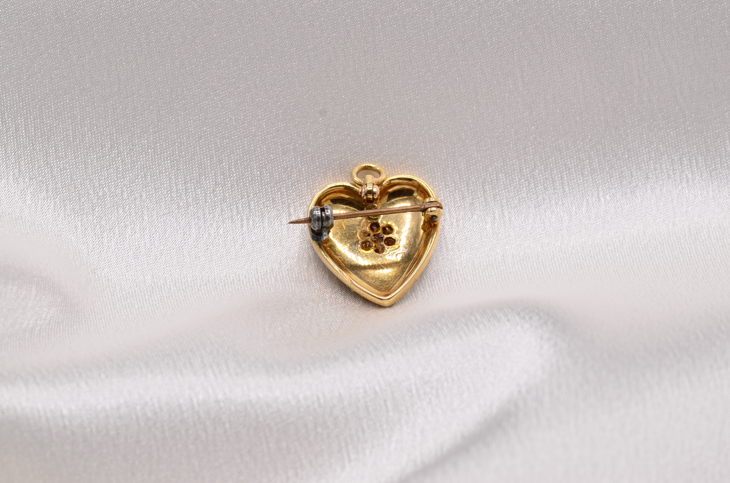 The 179th Street: Seed Pearl and Garnet Heart Pendant - Image 3