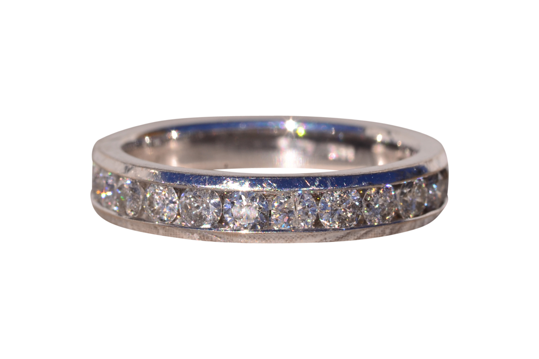 The Asolo: Channel Set Natural Diamond Band in White Gold