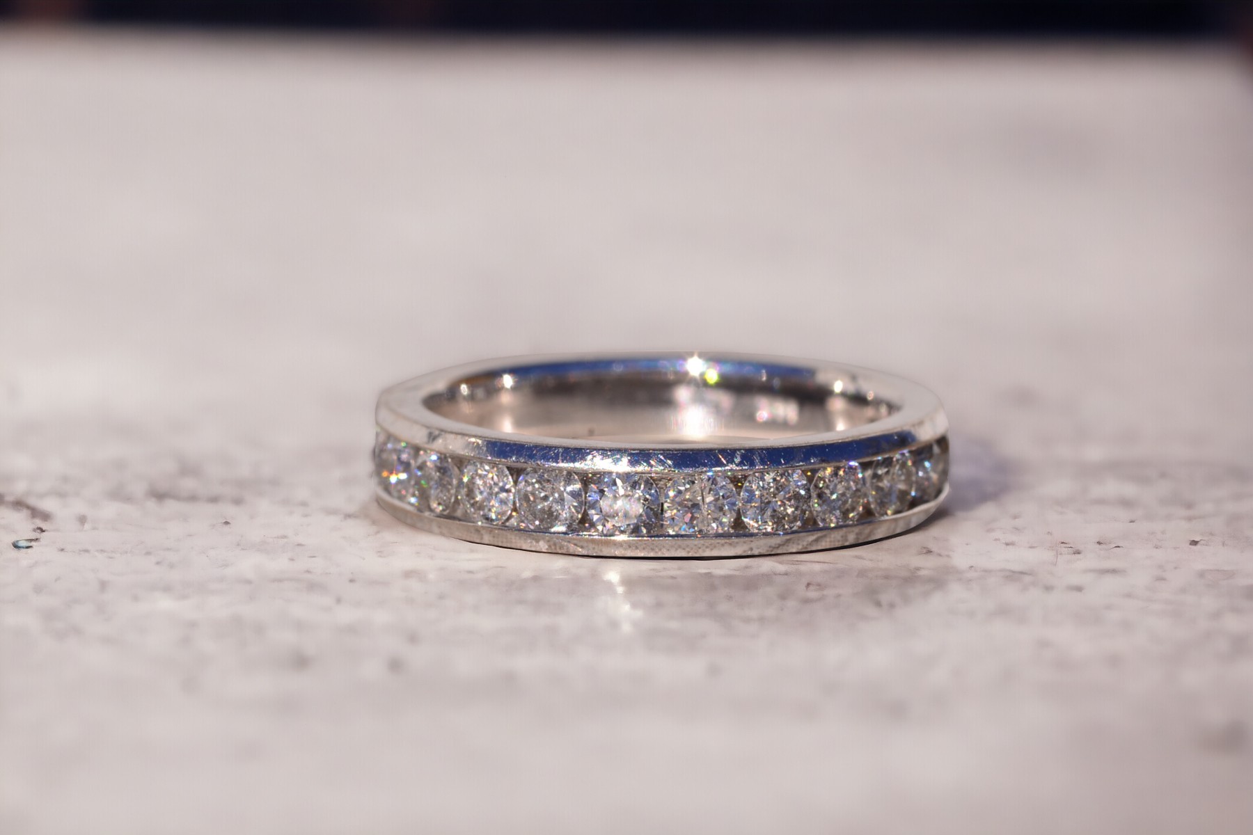 The Asolo: Channel Set Natural Diamond Band in White Gold - Image 11